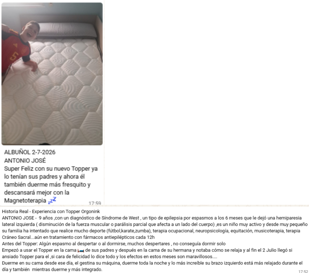 Cliente satisfecho Topper BioFamily